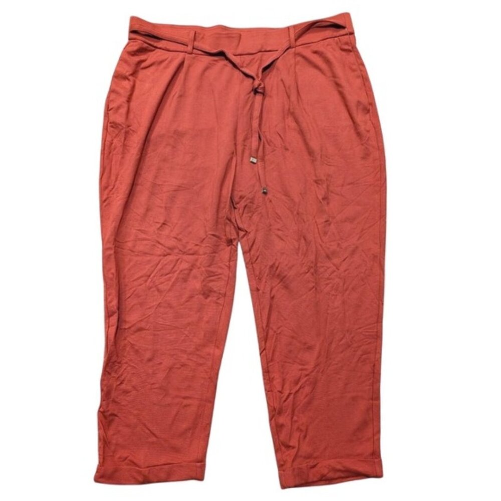 Anne Klein XL Slim Crop Rust PANTS Career Work Wear NEW NWT
